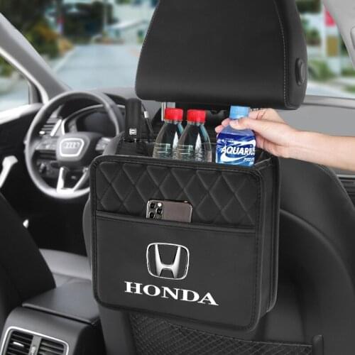 Leather Car Organizer Backseat Double-Pockets Car Stowing Tidying For Honda Civci CRV Accord CRZ CRX Jazz HRV Vezel Vtec Typer