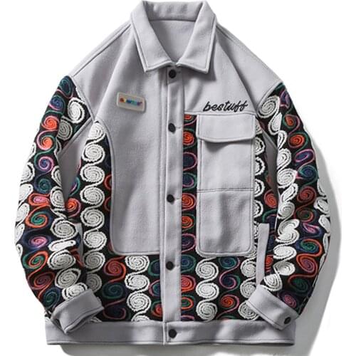 LACIBLE 2021 Men Hip Hop Jacket Embroidery Letter Patchwork Harajuku Jacket Coat Streetwear Casual Cotton Jacket Autumn Outwear