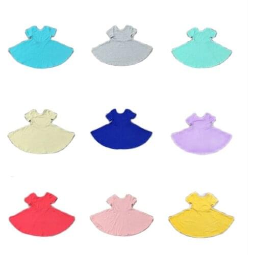Summer Baby Girls Clothes Solid Color Twirl Dress