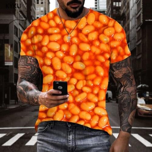 KYKU Brand Food T shirt Men Red T-shirts 3d Novel Shirt Print Harajuku Tshirts Casual Mens Clothing summer Casual Tops Male