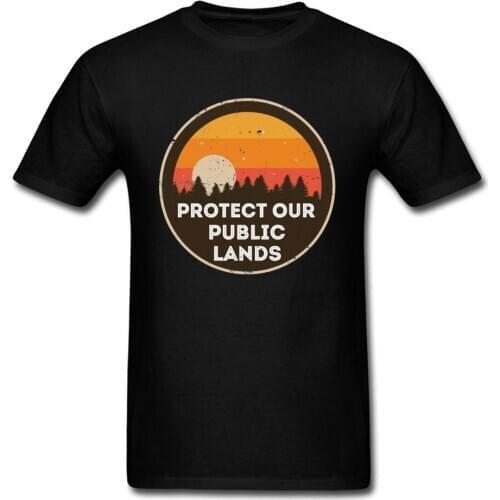 Protect Our Public Lands T Shirt Casual 2019 Barcelona Round Collar Online Store T Shirt Tops Shirt for Men Thanksgiving Day