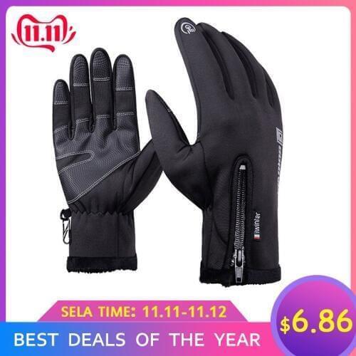 Men Women Winter Warm Keeping Anti-slip Touch Screen Gloves Outdoor Sport Ski Gloves Waterproof