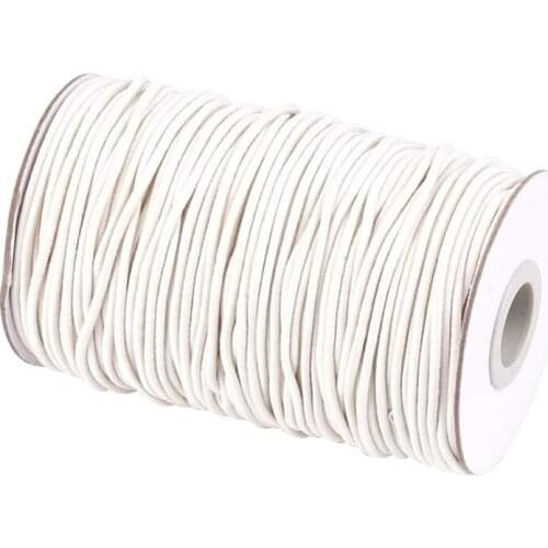 2mm Round Elastic Cord Thread Stretch Rope String Elastic Band for Mask Sewing DIY Bracelet Jewelry Accessories White 70m/roll