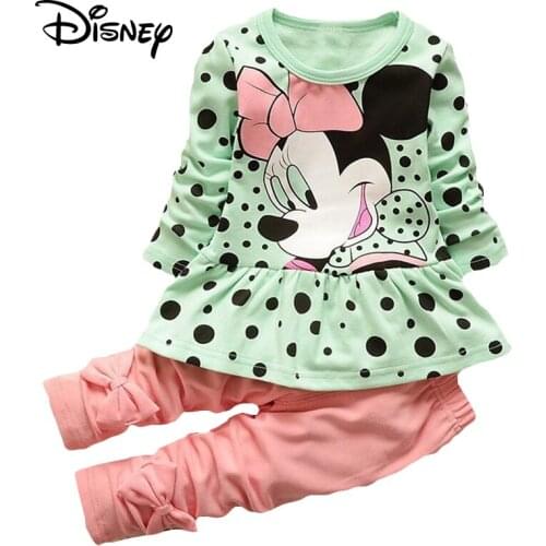 Disney Minnie Mickey Frozen Xmas New Style Summer Toddler Baby Boy Clothes Set Long Sleeve And Soild Colour Bebes Jogging Suits
