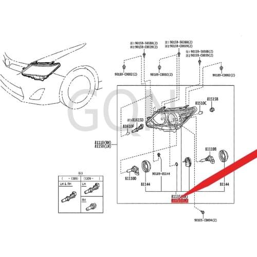 Left front headlight assembly 2011-Toy ota CAM RY Left front headlight half assembly Headlight half assembly LH