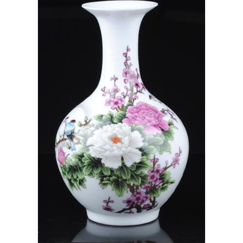 Modern Jingdezhen Ceramic Vase Ornaments Home Livingroom Table Figurines Flower Arrangement Office Furnishing Decoration Crafts