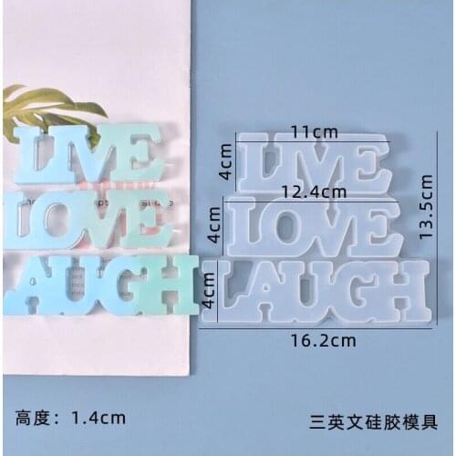 Three English LOVE Epoxy Resin Molds Tray Alphabet English Letters Silicone Mold Doorplate Creative room Ornament