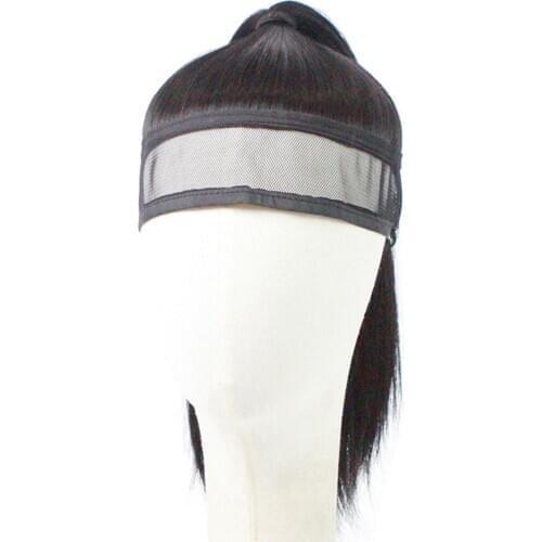 Unisex Hanfu Cosplay Ponytail Hair Net Antique Ponytail Hairpiece Chinese Ancient Hair Accessories Anime Warrior Headdress