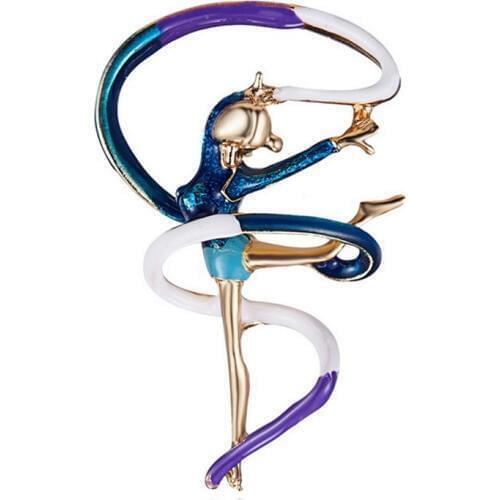 6 Style High Quality Multicolor Enamel Pin Gymnastic Girls Brooches For Women Gold Color Alloy Gym Brooch Jewelry Athlete Gifts