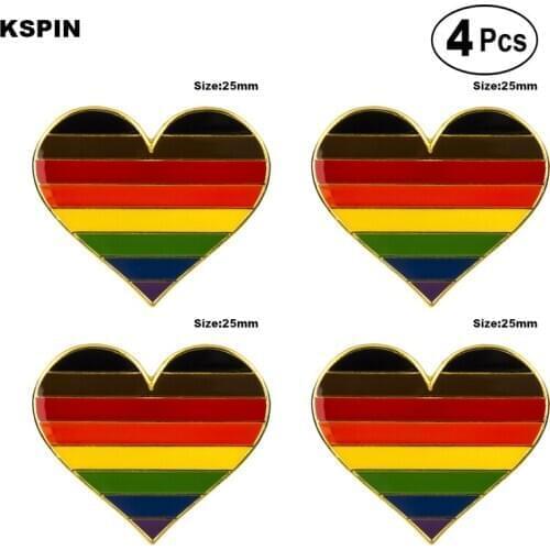 Philadelphia Phily Gay pride Flag of Rainbow Gay Pride LGBT heart shaped Pin Lapel Pin Badge Brooch Icons 4pcs