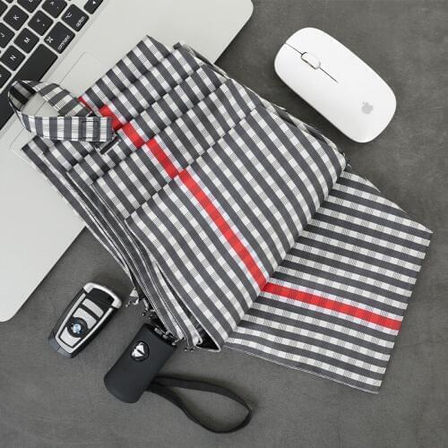 Japanese Automatic Umbrella Simple Creative Black Glue Hree Folding Clear Umbrella Uv Big Men Business Pongee Umbrellas Gift B50