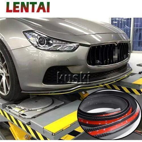 LENTAI 1Set Auto Car Front Chin Spoiler Carbon Stickers For Audi A4 B6 B8 VW Passat B5 B7 Skoda Octavia A7 A5 Renault Megane 2 3