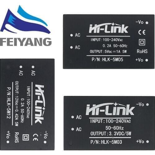 10pcs 220v 5V AC - DC Isolated Power supply module, HLK-5M05/HLK-5M12/HLK-5M03 switching step-down 5w power module