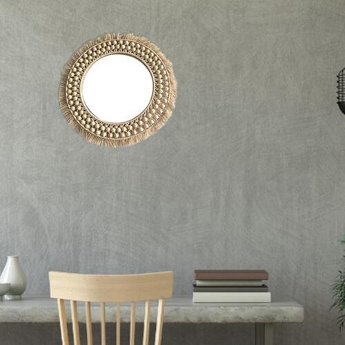 2019 New Nordic Round Mirror Artistic Bohemian Decoration Hand-woven Cotton Rope Mirror Living Room Wall Hanging Mirror