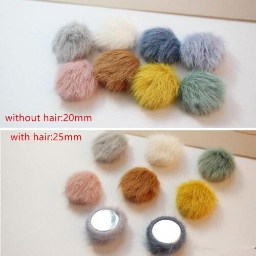 2019 Winter style 50pcs/lot color print plush geometry rounds shape flatback beads diy jewelry earring/garment accessory