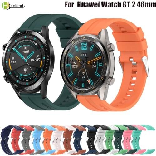 22MM Silicone WatchBand Strap For Huawei Watch GT 1 GT 2 46mm Smart Wristband For Polar Grit X / Vantage M Bracelet WirstStrap