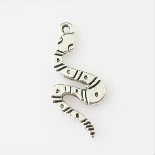 30 New Animal Snake Tibetan Silver Tone Charms Pendants 11x26mm