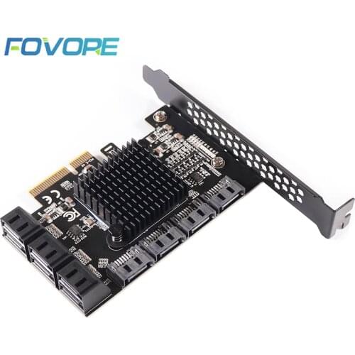 PCIe to 10 Ports SATA 3 III 3.0 6 Gbps SSD Adapter PCI-e PCI express x1 Controller Board Expansion Card Support x4 x6 x8 x16