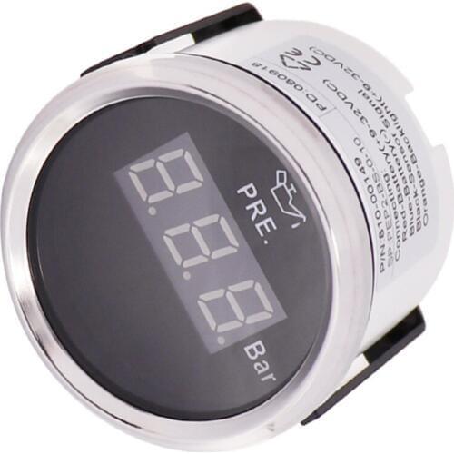 Digital Oil Pressure Gauge Indicator 52mm Oil Pressure Gauge Fit 0~5 Bar Pressure Sensor Fit Boat Car with Backlight