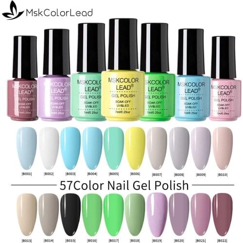 MSK Color Lead 7ml Nail Gel Polish 60 Colorful Glass Bottle for UV LED Gel Polish Varnish Nail Gel Art Manicure Semi Permanent