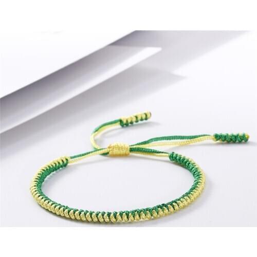 Color Tibetan Buddhist Handmade Lucky Charm Woven Tibetan Bracelets&Bangles Rope Knot Amulet Friendship Bracelet Men Women Gifts