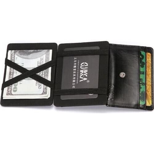 Women Men Business Trifold Magic Wallet Carteira PU Leather Slim Hasp Card Wallet Purse Credit Cards Holder ID Bank Card Cases