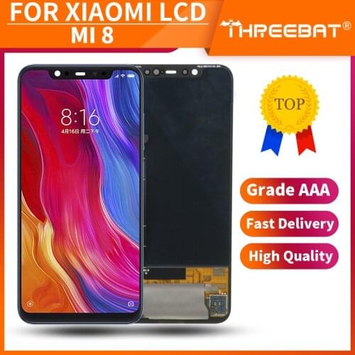 6.21'' SUPER Amoled Display with frame For Xiaomi MI8 Mi 8 Global LCD Touch Screen Digitizer Assembly Replacement Parts