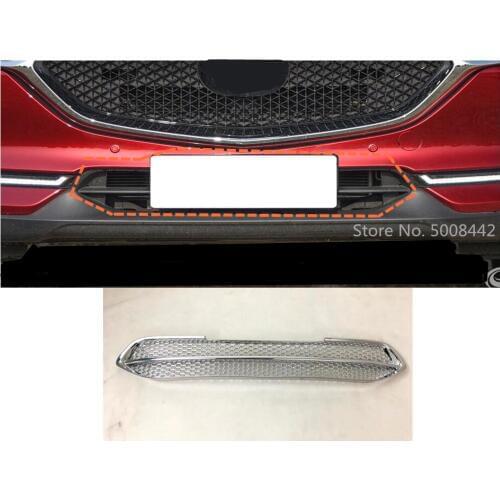 For Mazda CX-5 CX5 2017 2018 2019 2020 Car Styling Body Cover Protection ABS Chrome Trim Racing Front Up Grid Grille 1pcs