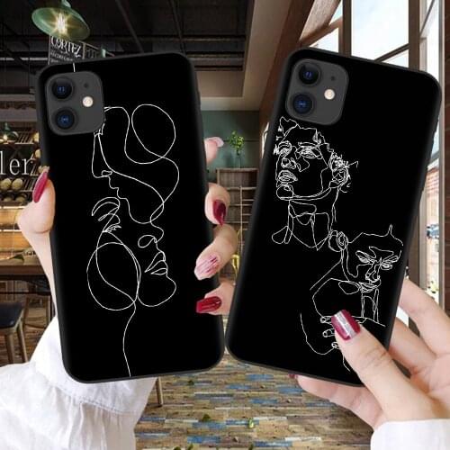 Elegant Beauty Curved Line Phone Cover For iPhone 12 Mini 11 Pro X XS XR Max 7 8 7Plus 8Plus 6S SE Soft Silicone Case Fundas