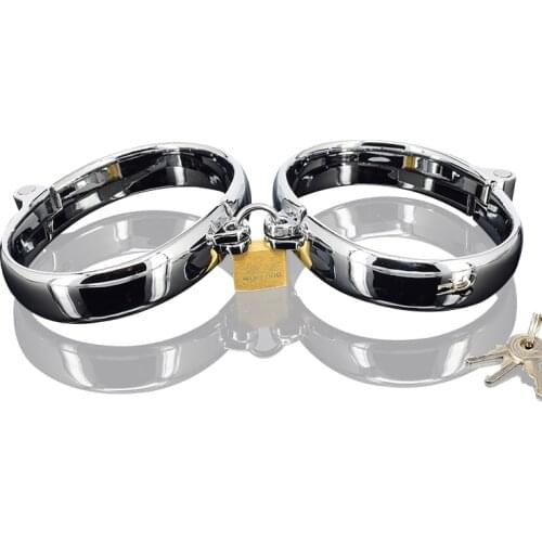 Metal Male Hand Wrist Erotic Positioning Bandage cuffs Bracelets With Lock,Adult Games Sex Toys