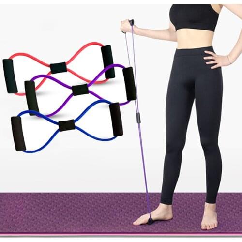 Type-8 Chest Developer Rubber Bands Pull Rope Resistance Tubing Fitness Gym Exercise Pilates Strapping Chest Expander