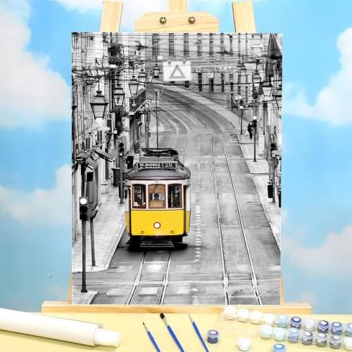 Photograph European Landscape DIY Paint By Numbers Set Oil Paints 40*50 Oil Painting Home Decoration For Adults Handicraft