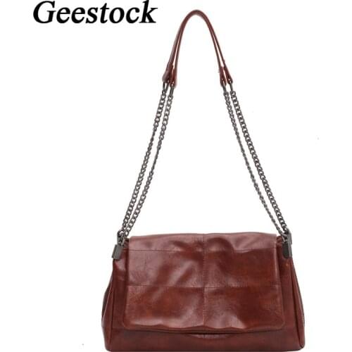 Geestock Women' s Bags Desinger Fashion Crossbody Bag Folding Chain Shoulder Bag Female Handbags Phone Pocket With Handle