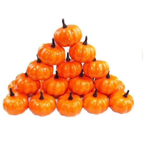 5/10pc 6cm Mini Artificial Pumpkin Halloween Pumpkin Wreath Decoration Accessories DIY Halloween Party Shooting Decoration Props