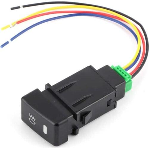 Car Front Fog Light Switch Button with Connecting Wire Fit for ISUZU MU-X / D-MAX Switch Replacement