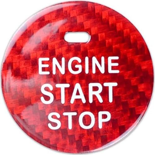 Carbon Fiber Car Engine Start Stop Button Cap Interior Trim Cover for Subaru XV Forester Legacy Outback WRX