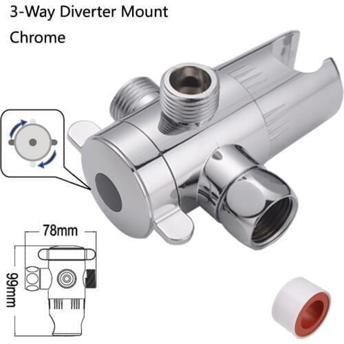 Shower head Water Separator Three Holes Handheld Shower Arm 3 Way Diverter Electroplated Bathroom Accessories shower head holder