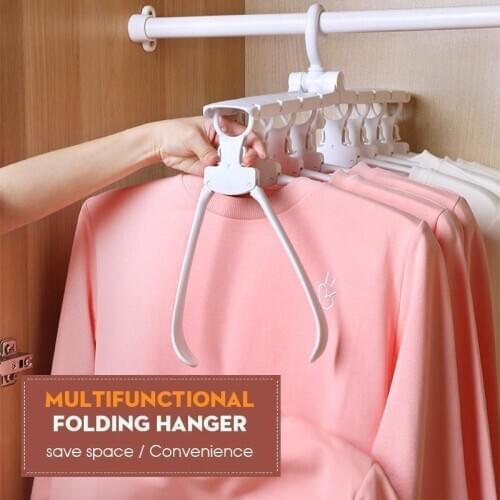 Multi-functional Upgrading Rack 6 Hooks Magic Support Hangers For Clothes Drying Plastic Clothes Hanger Storage Hang