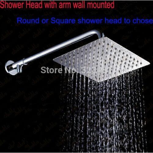 DIY Exposed Wall Mounted Shower Set including 8' Shower Head with arm and showerhead holder Refit shower kits diverter adapter