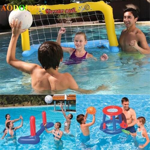 Inflatable Pool Play Game Center with Ball and Rings for Kids Children Swimming Pool Float Summer Water Play Fun Toys Basketball