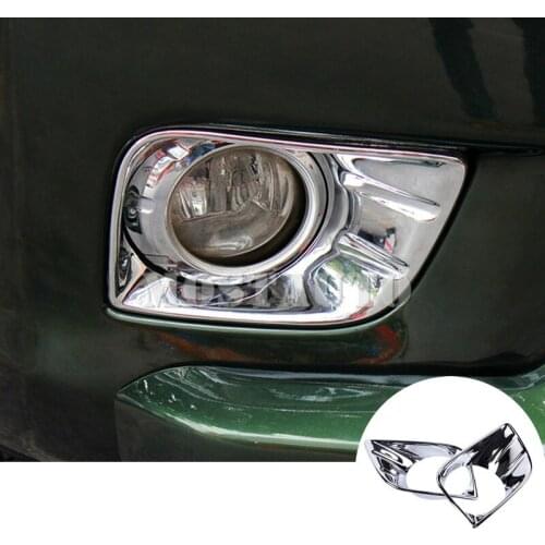 For Toyota Land Cruiser Prado FJ150 ABS Chrome Front Fog Light Lamp Trim Cover 2010-2013 2pcs Car Accessories Interior Car Decor