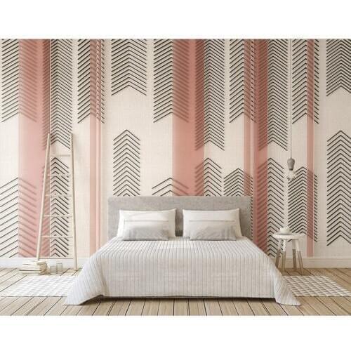 Bacaz Modern Geometry Striped Wallpaper mural For Walls Living room Sofa TV Background Decor Home 3D Wall Paper papel de parede