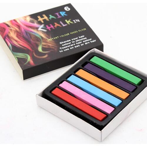 New 6 Colors Non-toxic Temporary DIY Hair Chalk Color Dye Pastels Salon Kit