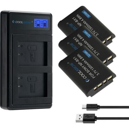NP-BX1 Battery for Sony HX300 HX400 HX50 HX60 DSC RX1 RX100 AS100V AS300 M3 M2 AS15 WX350 Bateria BX1 LED USB Charger