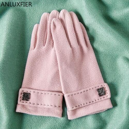H9954 Korean Fashion Gloves Women Thick Autumn Winter Warm Thermal Mittens Outdoor Thin Cycling Driving High Quality Hand Muff