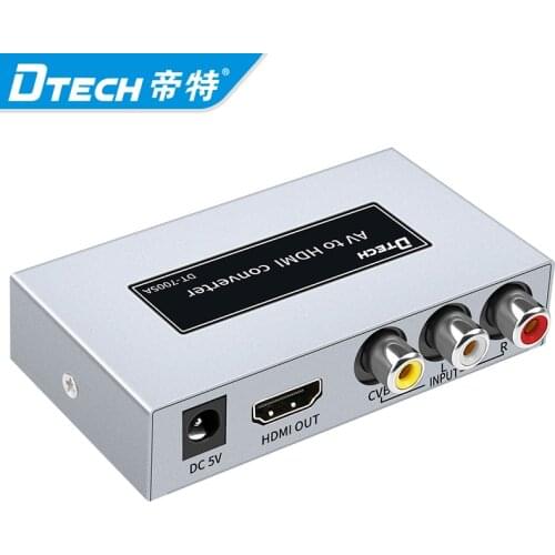 Dtech 1080p Metal Shell Audio and Video Signal Stabilization RCA AV TO HDMI Converter