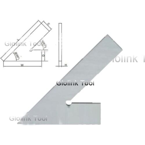 120*80mm 45 degree Square Stainless Steel Industrial 45 degree Sqaure 45 degree Industrial Square/Engineer square protractor