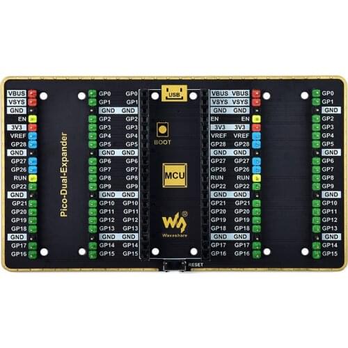 Raspberry Pi Pico Dual GPIO Expander Four Sets of Male Headers USB Power Connector Expansion Board for Rpi Pico