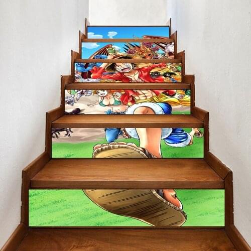 Self Adhesive 3D Anime One Piece Wallpapers Renovation DIY PVC Stickers Stair Waterproof Home Decoration Decal Print Art Picture
