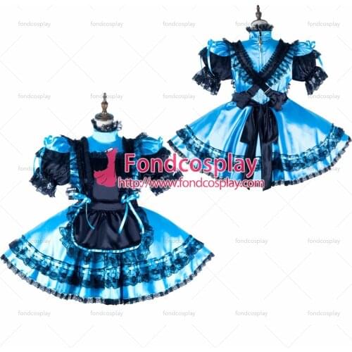 Sissy maid satin dress lockable Uniform cosplay costume Tailor-made[G2181]